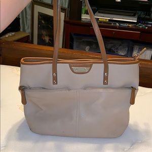 Cream and brown purse